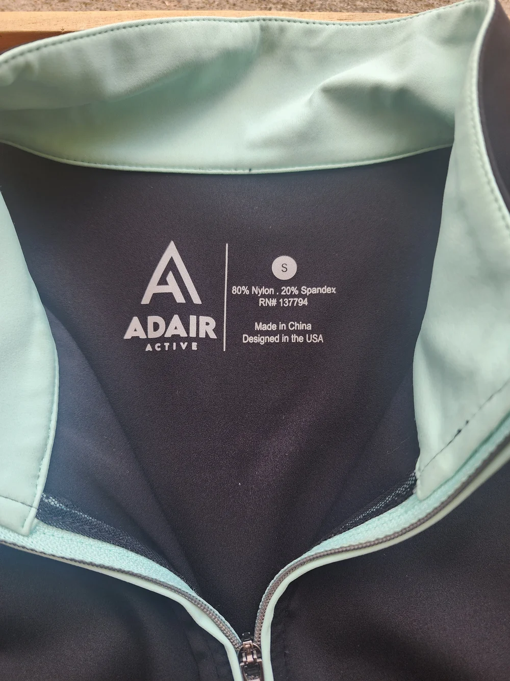 Adair Active Jules Track Jacket Women's Small Black Teal Mint Full Zip Athletic